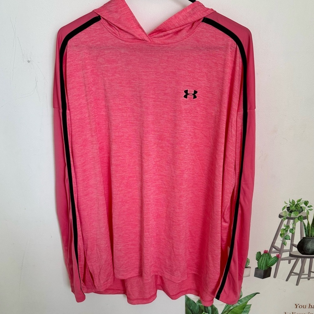 Under Armour Plus  Size 2X Tech Twist Graphic Hoodie in Coral Pink